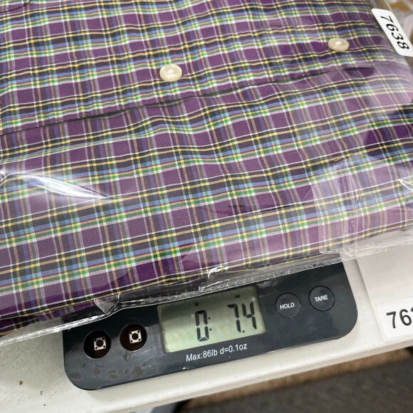 Chaps Shirt Mens Medium Plaid Easy Care Business Casual Button-Down Short Sleeve - Picture 11 of 11